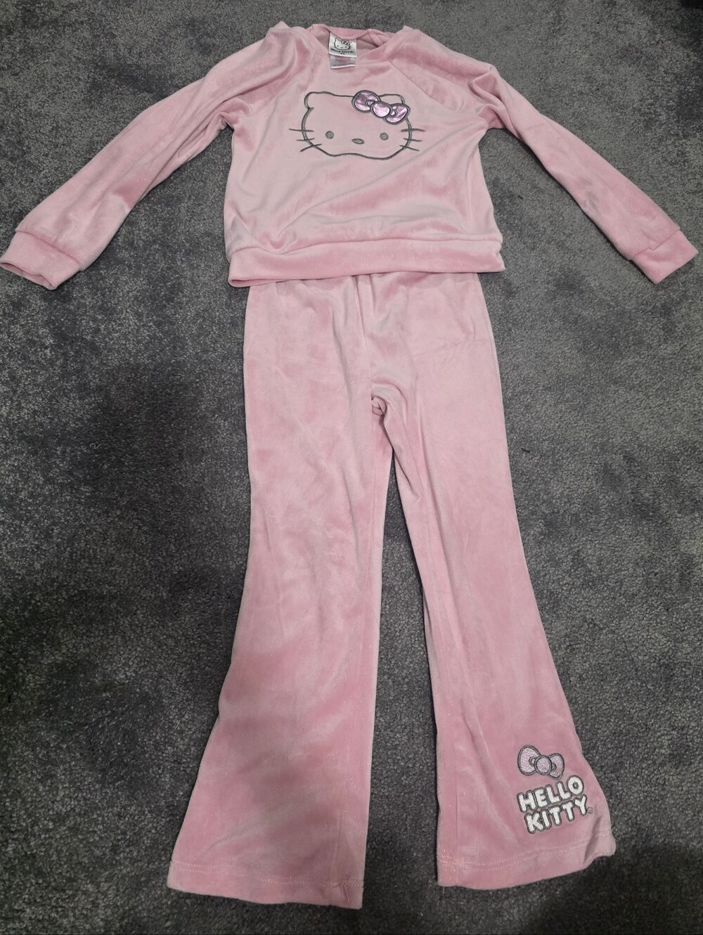 Kids Hello Kitty Pink Plush Girls' Velour Track Suit 5/6
